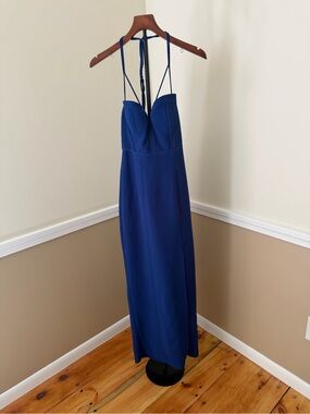 Strappy Royal Blue Maxi Dress with Sweetheart Neckline